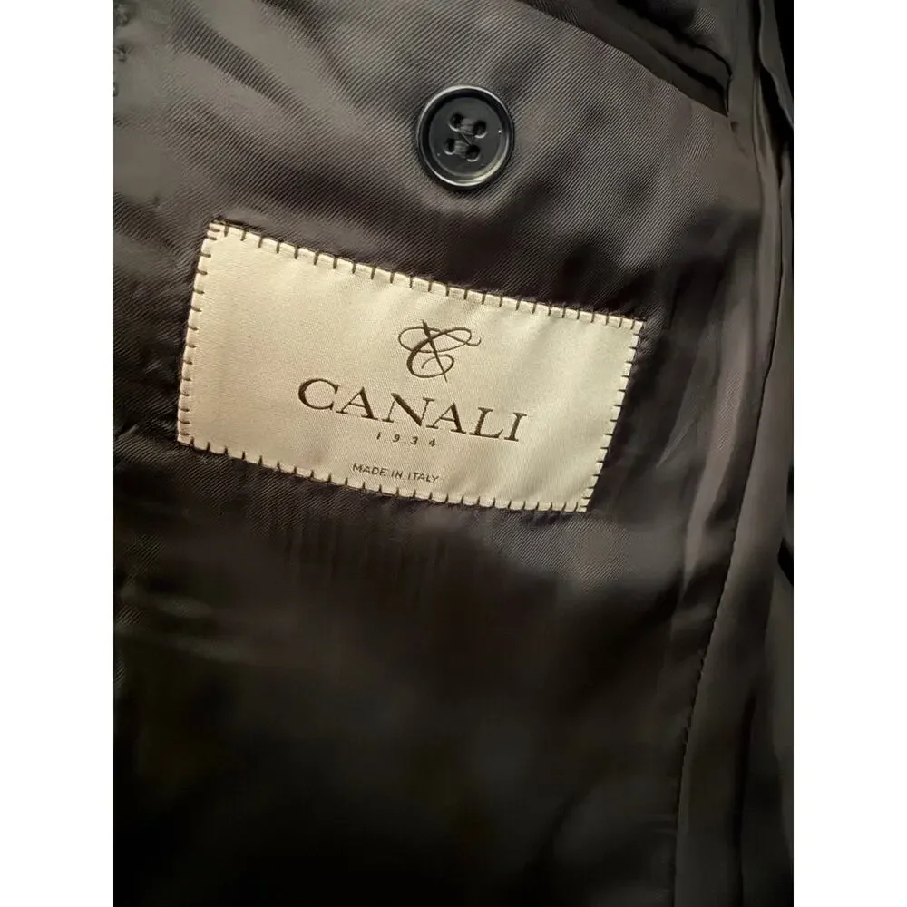 Canali wool black travel suit  jacket 38 waterproof